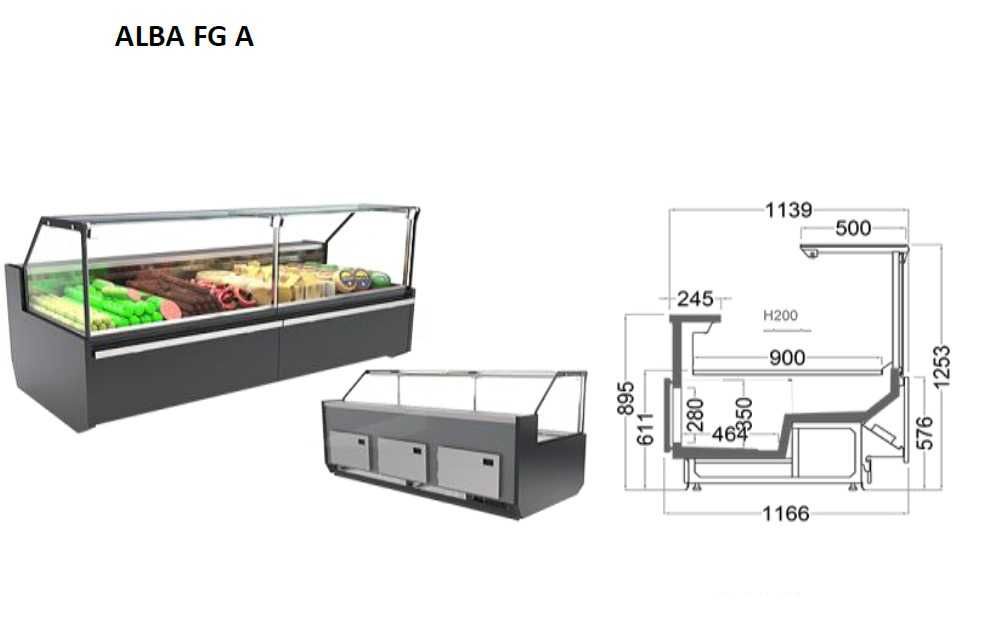 Vitrina orizontala asistata ALBA FG 321 cm / NOU - Profesional