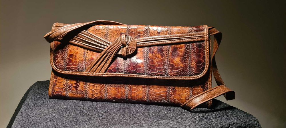 Geantă / plic, vintage, piele naturală.