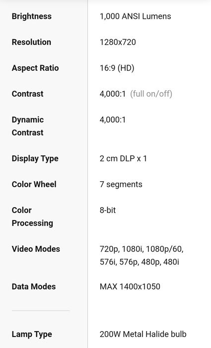 Video proiector ThemeScene HD70