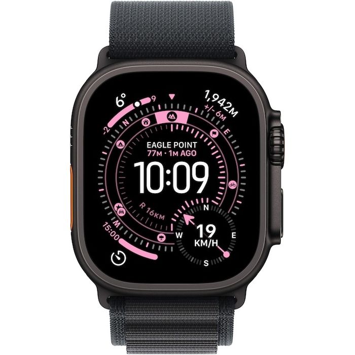 Apple Watch Ultra 3, GPS + Cellular, Carcasa Black Titanium 49mm, Black Alpine Loop - Large, GARANTIE, SIGILAT