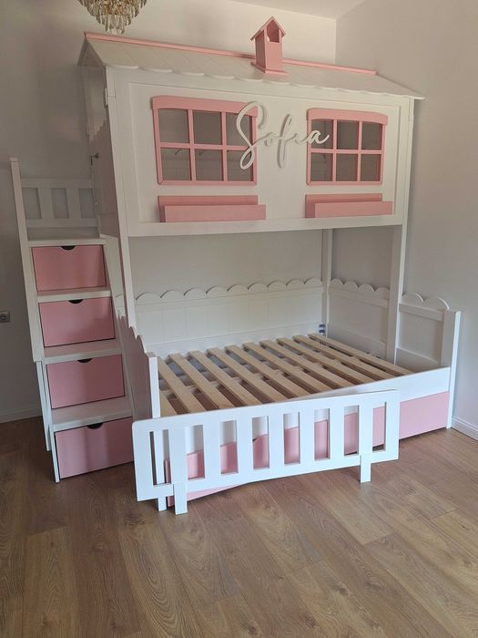 TRANSPORT GRATUIT.Pat tip casuta din lemn masiv. Cod 2813