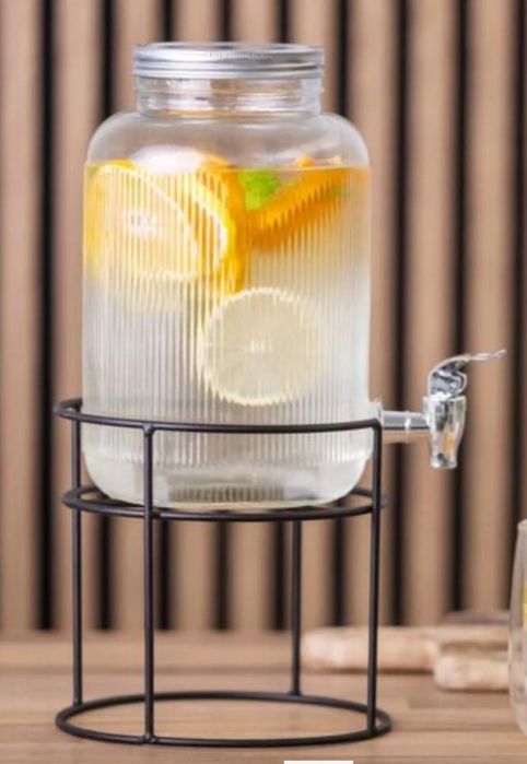 Distribuitor de băuturi din sticlă cu suport 4 l