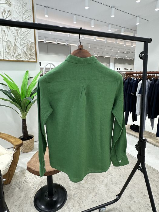 Camasa verde din in 100% premium