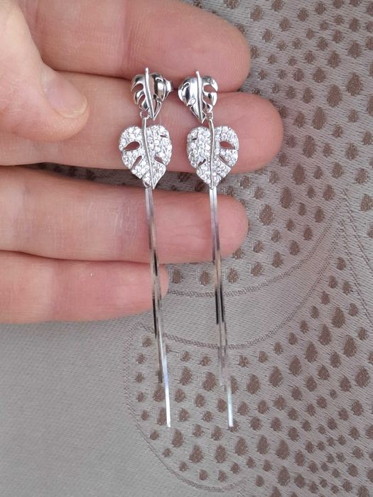 Сребърни висящи обици