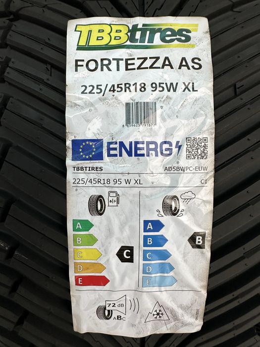 Нови всесезонни гуми TBB TIRES FORTEZZA AS 225/45R18 95W XL БОРД 2254518