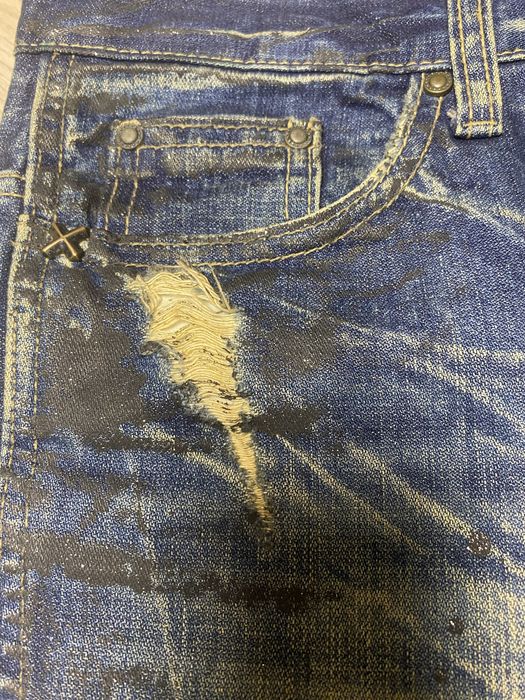Gostar De Fuga flared distressed painted denim