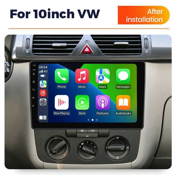 NAVIGATIE Android 14 VW Golf / Passat 2004-2015 Waze CarPlay CAMERA