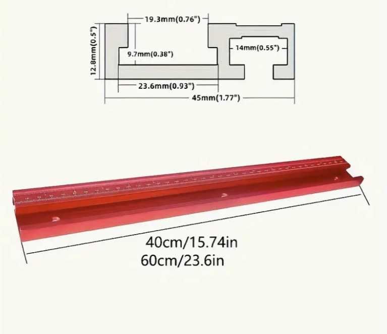 Sina ghidaj tip T 45 cu rigla banc de lucru frezat sau circular