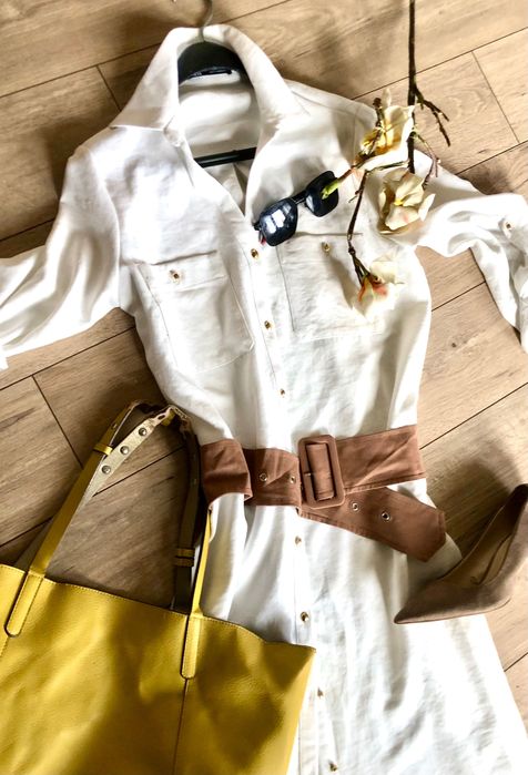 Zara рокличка с колан,Н&М