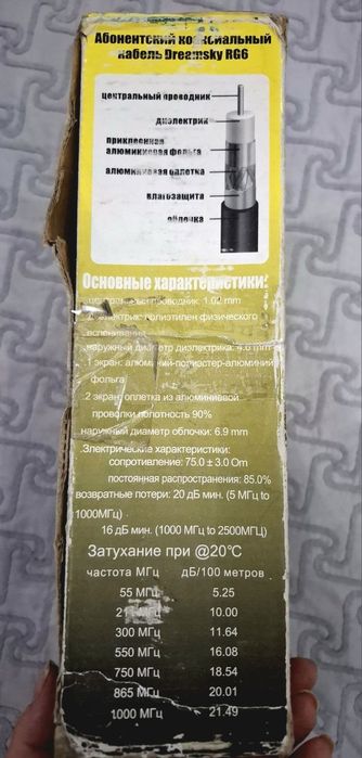 Кабель для телевизора 100м RG6.новый