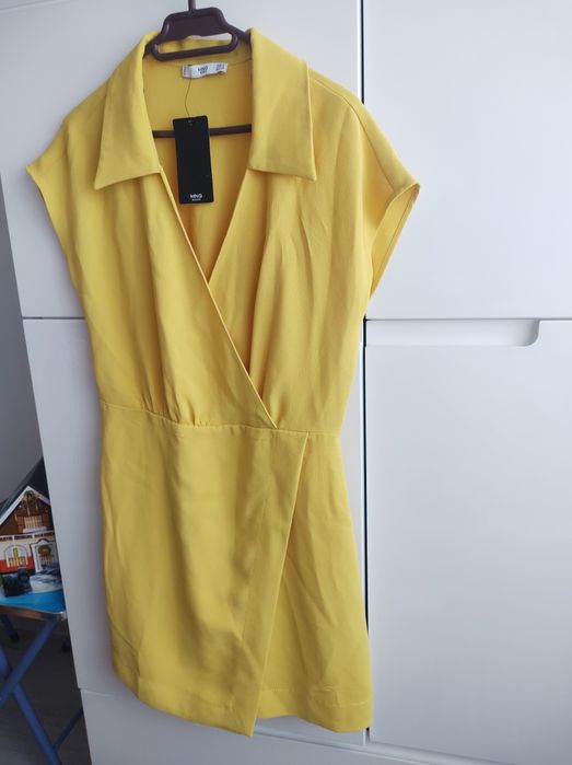 Rochie Mango, stil camasa, galbena, S