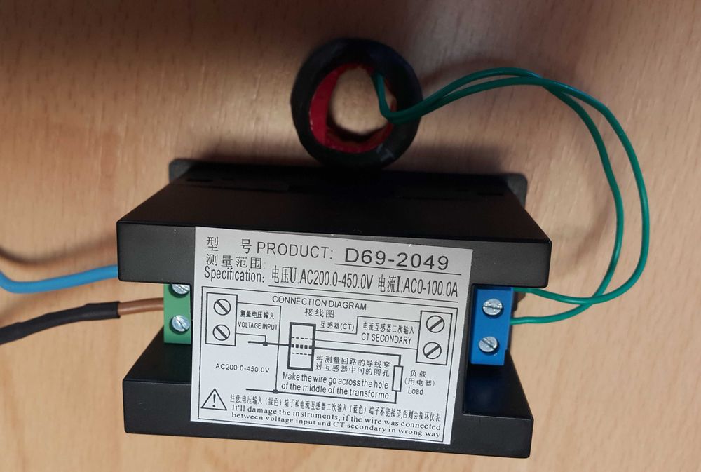 Електромер , волтметър , амперметър , ватметър цветен дисплей