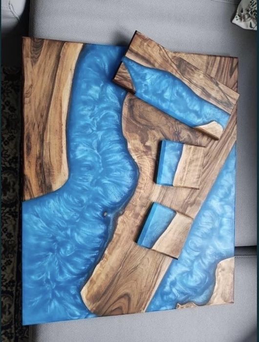 Маси/плотове за маси от орех и епоксидна смола