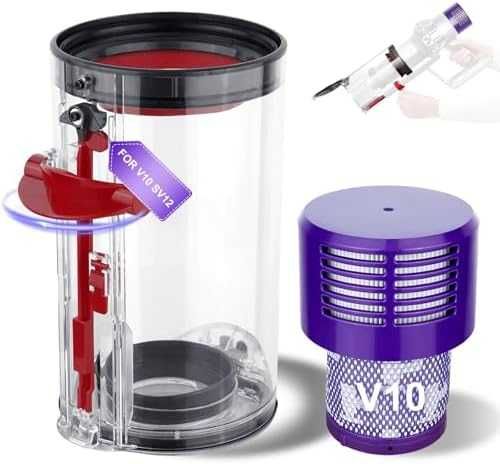 Нов Контейнер за Dyson V10 SV12 + HEPA филтър 969509-01 за прахосмукачка Дайсън