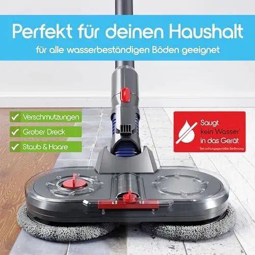 Приставка за електрически моп Dyson V7 - V15 + 6 моп кърпи