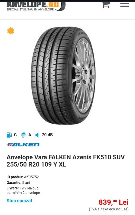Cauciucuri Falken 275 50 r20