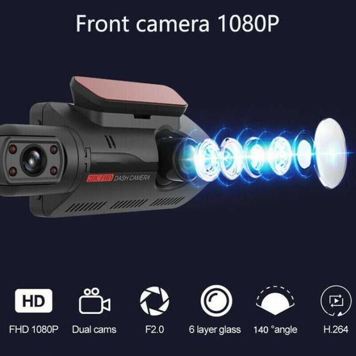 Видеокамера за автомобил Full HD 1080P 2 камери + 32 GB Micro SD Card