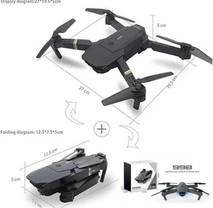 -10% Намаление!!! Дрон 998 PRO Micro Foldable Drone