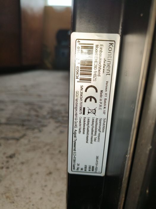 Set încorporabil: cuptor + plită ceramică Kontinent EHE280-1HBZS