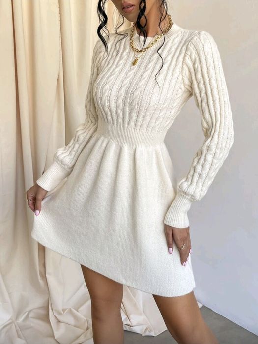 Плетена бяла рокля