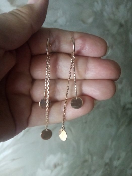 Серьги серебро 925 пробы в позолоте