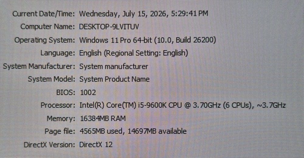 Pc gaming i5 9600K 16GB GTX 1060 6GB