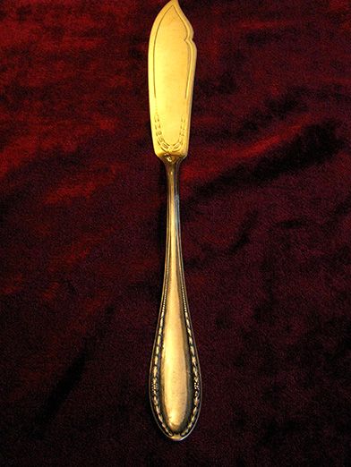 Нож-лопатка серебро (послевоенный, проба 800, клеймо - голова рабочего