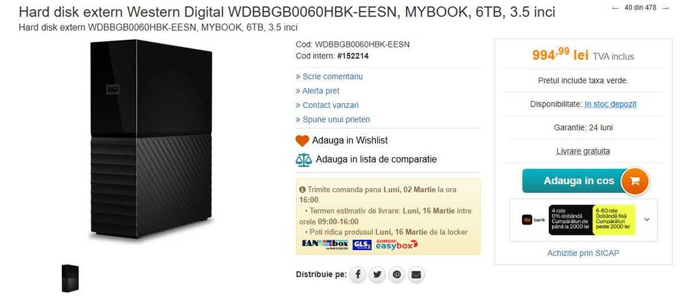 Vand  HDD Portabil 8TB 12TB  External Hardisk USB Drive