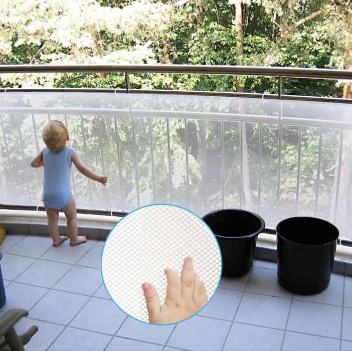 Plasa de siguranta pentru copii, balustrade de la scari si terase, alb, 3 x 0.8 m (2 bucati)