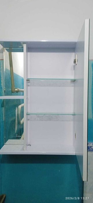 шкаф с дверцем-зеркало для ванной