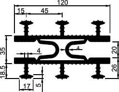 Гидроизоляционная шпонка ТАРАКАН-120 ПВХ-П (Россия)