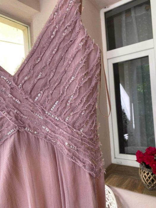 Rochie roz matase marime xs/s