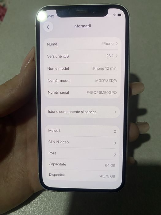 iPhone 12 mini,in stare foarte bună