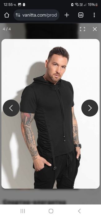 Черна теникса с качулка