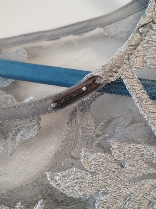 Rochie argintie cu dantela super eleganta