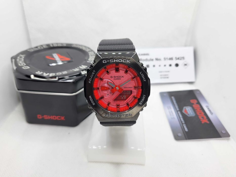 Ceas Sport Barbati,Unisex Casio G shock GM 2100b 4aer, Metal-Rubber  red.Nou, Garantie 2ani