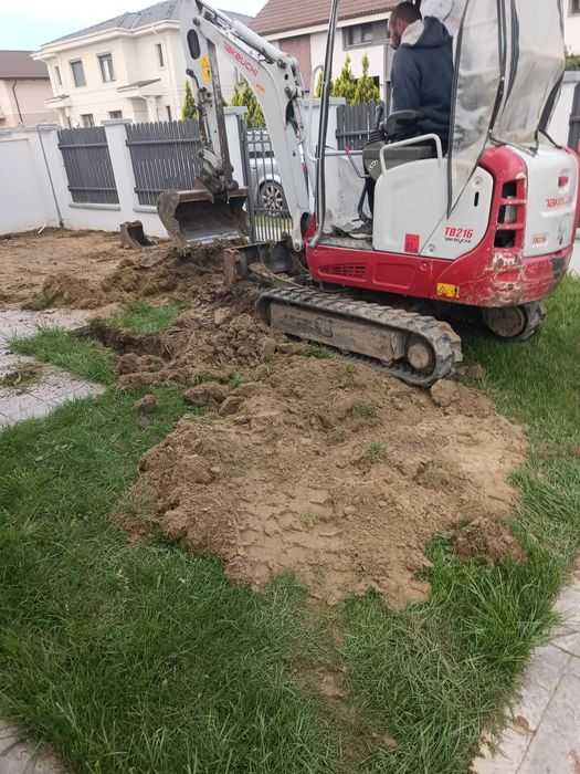 Săpături șanțuri, utilități, fosă, nivelare, inchiriez miniexcavator