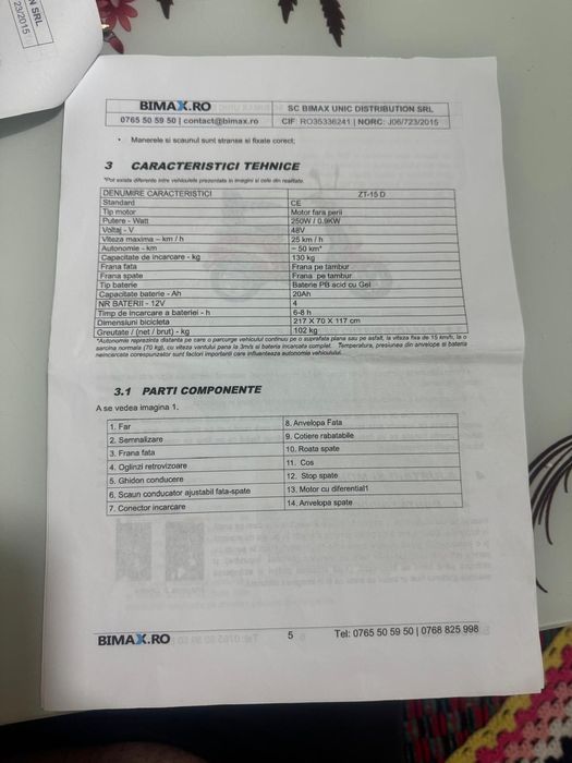 Vând tricicletă electrică - ca noua