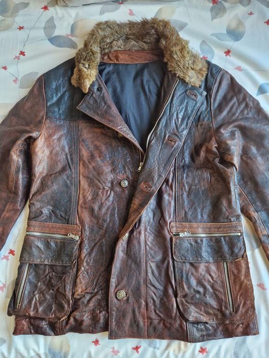 Италианско мъжко яке естествена кожа XL