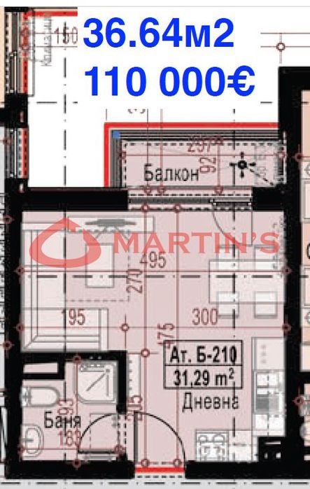 Продава се Едностаен апартамент в София, Малинова долина - 37 кв.м за 2973 €/кв.м - Снимка #5