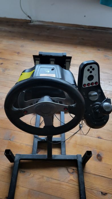 Геймърски стойка за седалка  волан педали скоростен лост авиаторски