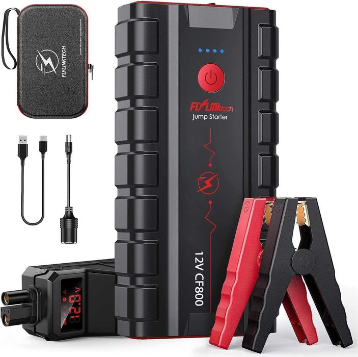 Стартер за автомобил FLYLINKTECH – 20000mAh, 12V, комплект с аксесоари