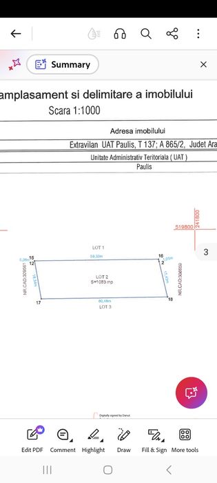 Vând teren extravilan Cladova Jud. Arad