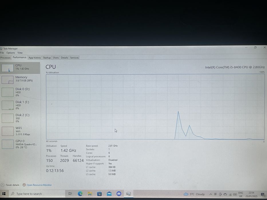 Pc gaming i5 8400 /quadro k2200 4gb