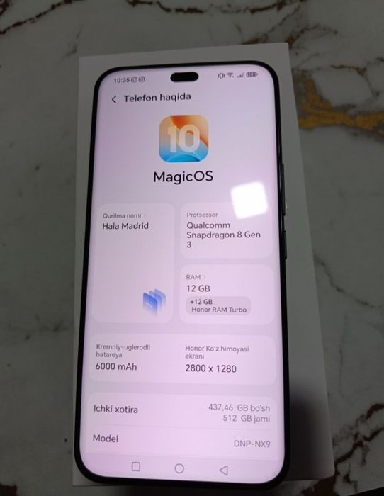 Honor 400pro 12/512gb li full kamplekt xamma narsasi bor