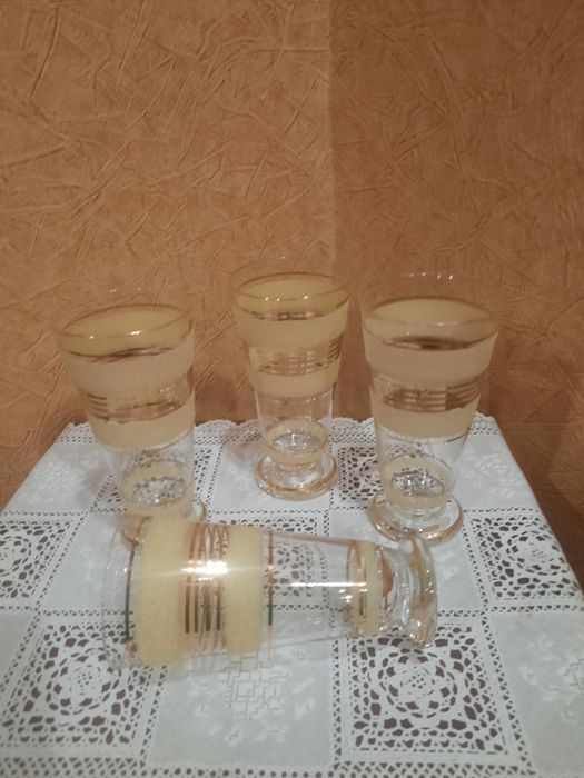 Винтаж. Красивые бокалы на ножке. Чехословакия. Богемия. Оригинальный