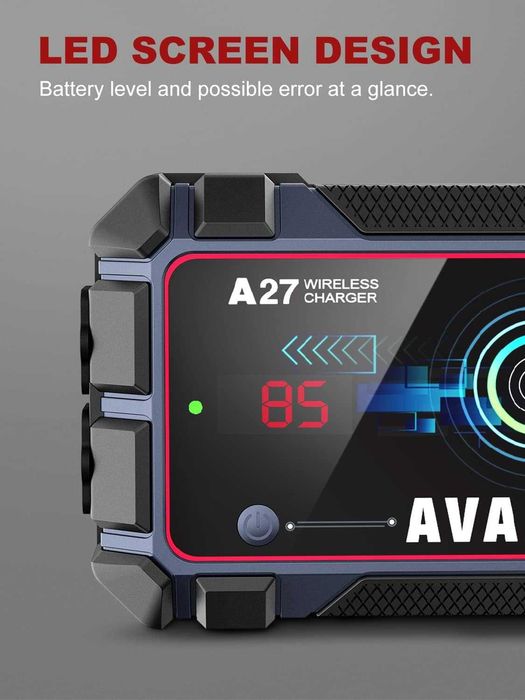 Пусковое устройство с беспроводной зарядкой AVAPOW A27 2500A/22800mAh