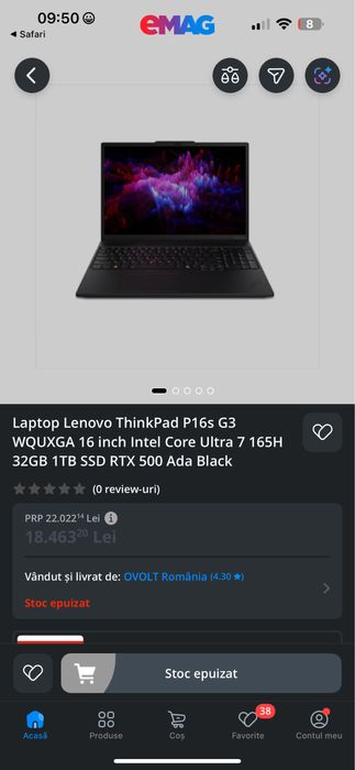 Workstation Lenovo ThinkPad P16s Gen 3, Intel Core Ultra 7 165H