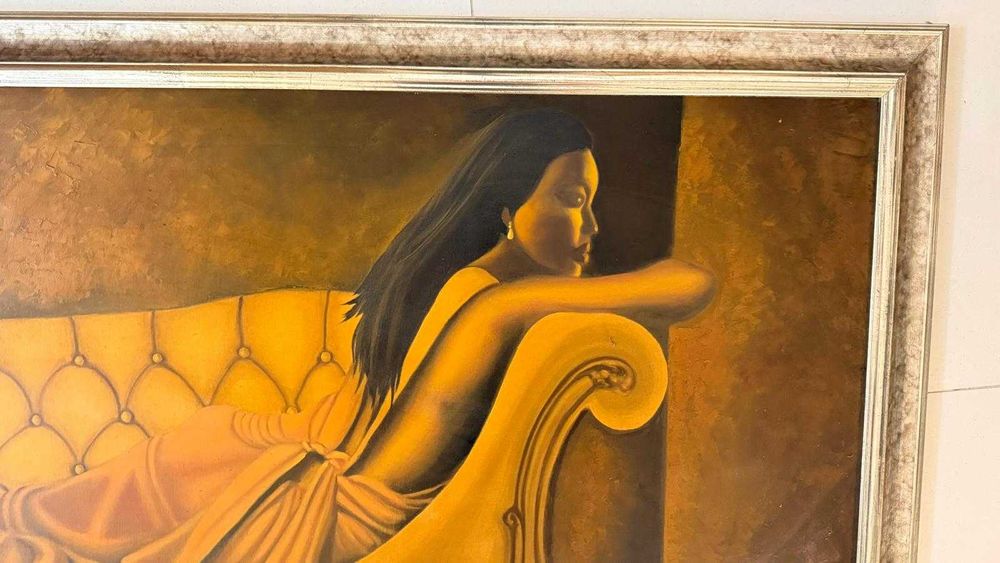 Tablou Fata pe canapea 142x62,5