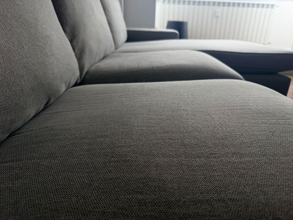Canapea coltar Ikea Kivik + Taburet - 2 huse (gri si bej)
